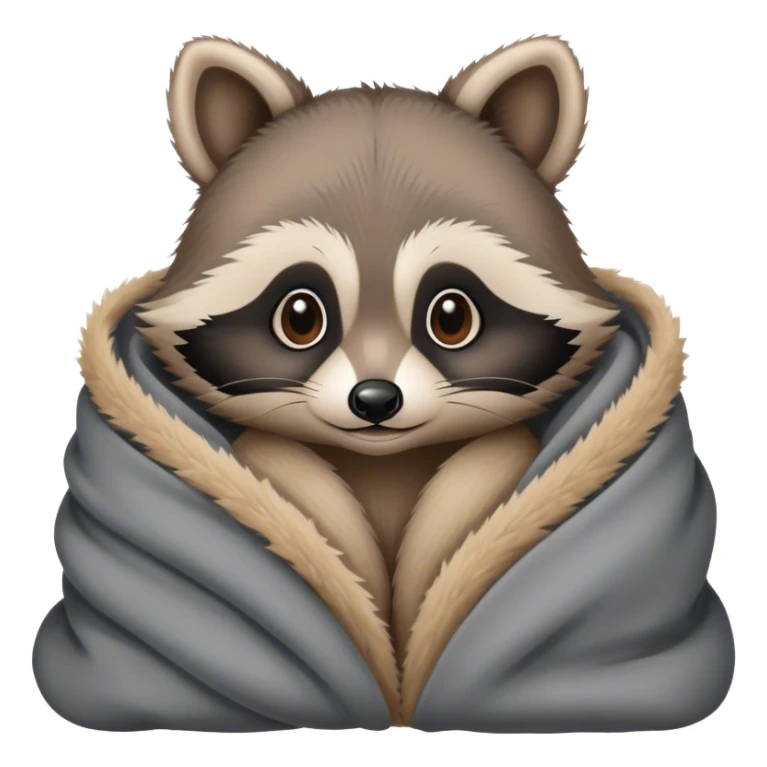 Baby raccoon cozy in a blanket  sticker