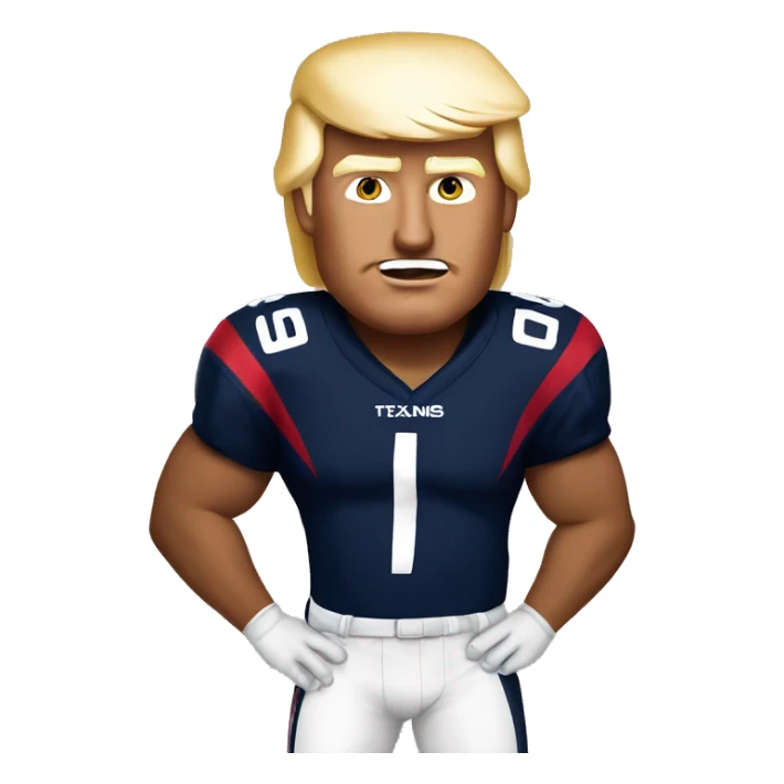 Donald trump wearing a Houston Texans jersey  sticker