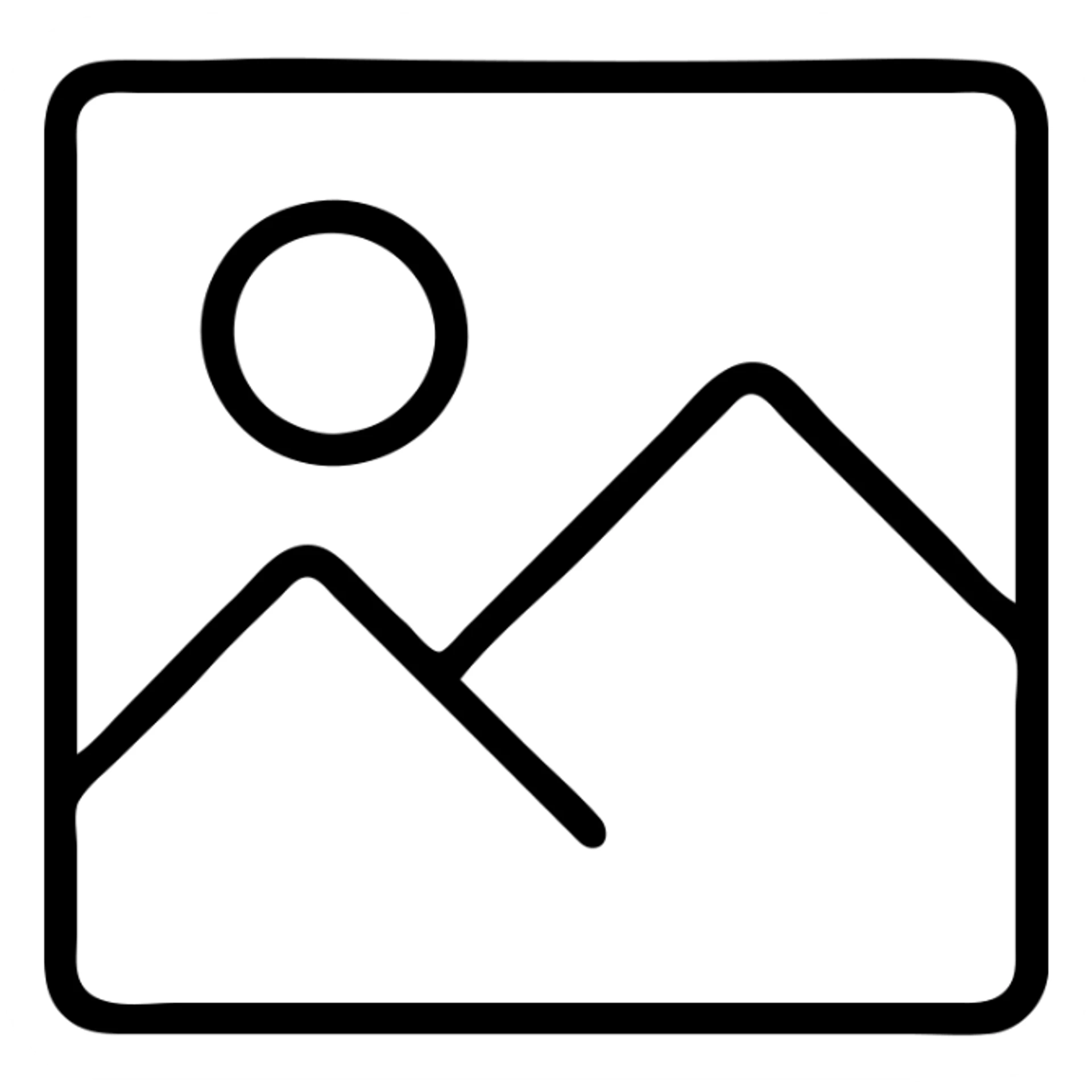 image placeholder icon, abstract shapes, soft gray, modern look sticker