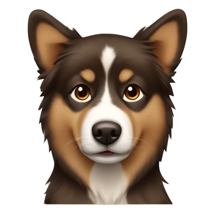 Finnish Lapphund brown. His nose and face is dark brown spotted.  sticker