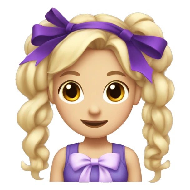 
A blode girl with pigtails and purple bows sticker