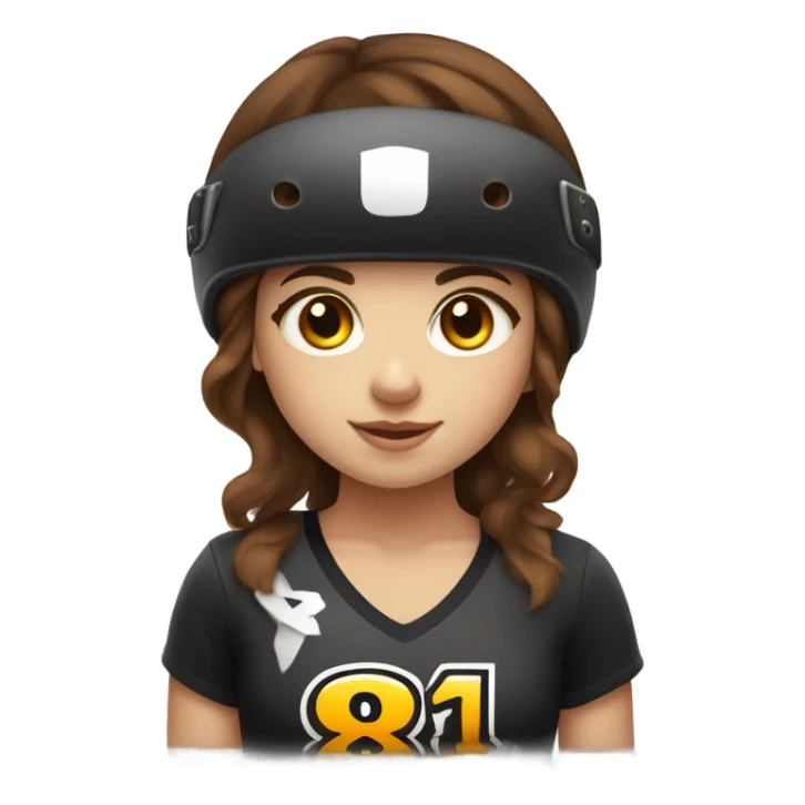 Brown hair girl in roller derby number 818 sticker