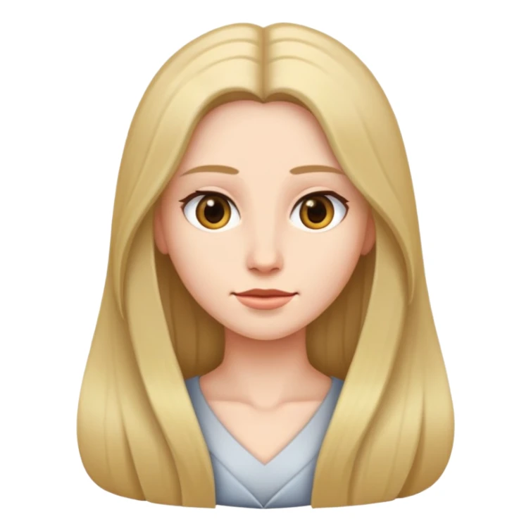 female with log hair potrait, only head, no chest, no neck sticker