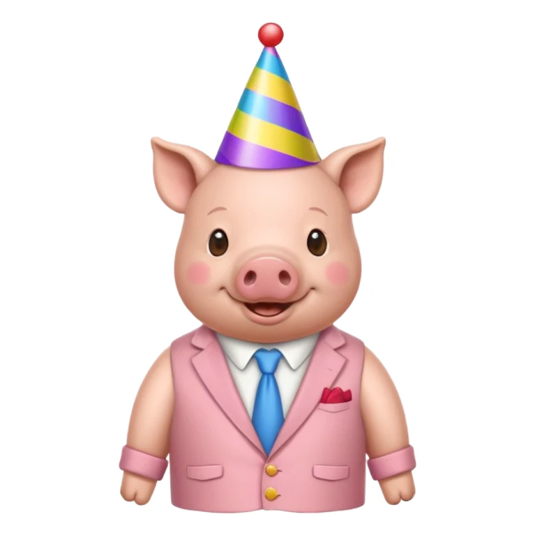 black pig party hat wearing clothes  sticker