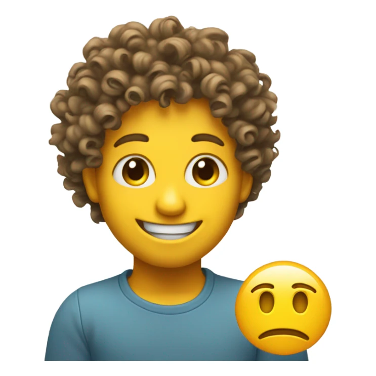 Curly hair smiley face sticker
