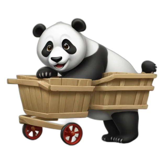 panda with cart sticker