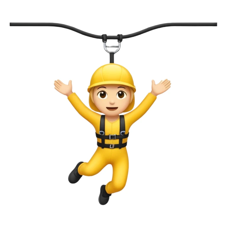 small size emoji style bungee jumping icon, clean lines sticker