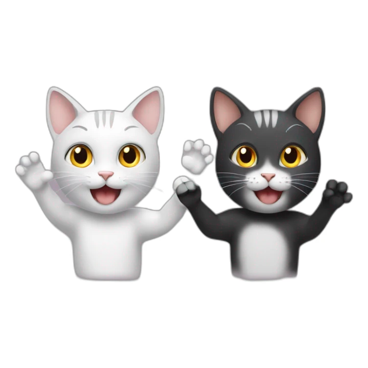two cats being neighbors that say hello and wave sticker