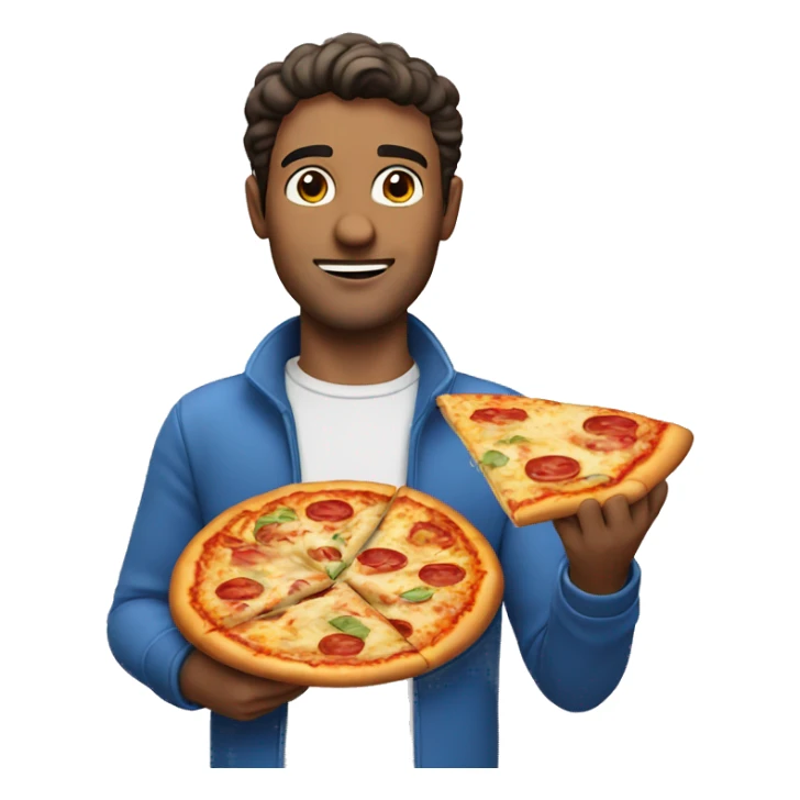 italian guy with a pizza in his hand sticker