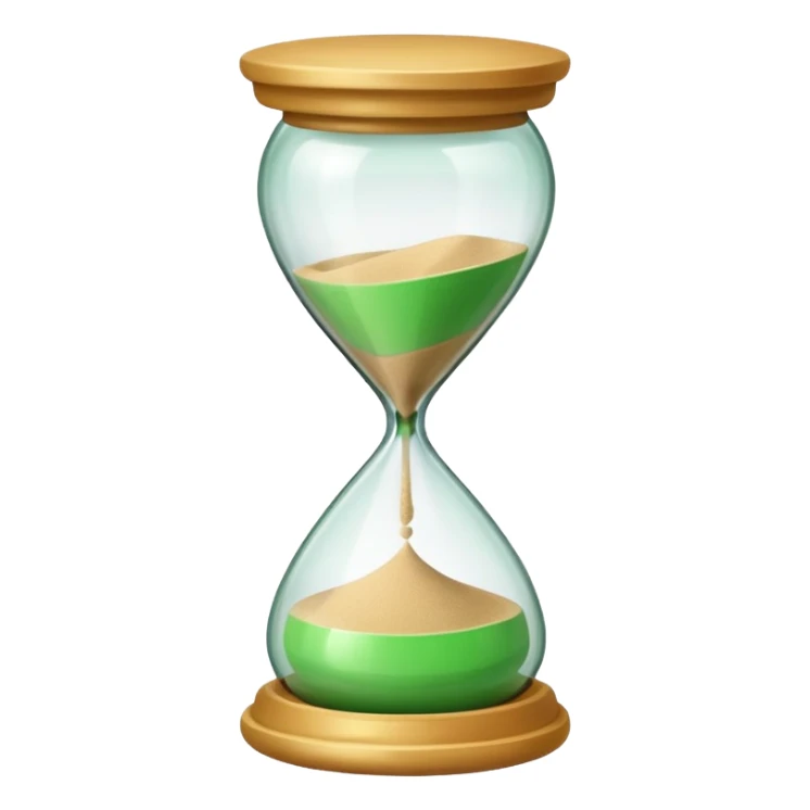 hourglass morphing emoji fading into checkmark emoji sticker