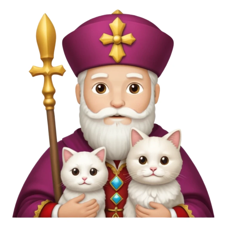 sinterklaas maar hij houd een kat vast sticker