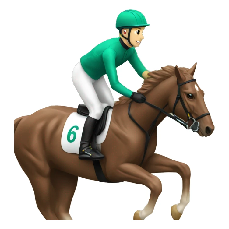 a jockey riding a horse sticker