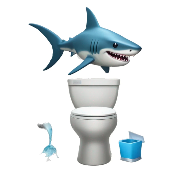 Un requin au toilette sticker