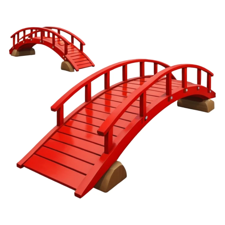 red Japanese wooden bridge sticker