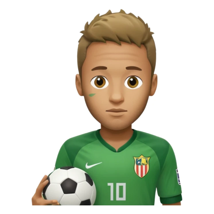 Neymar in green soccer cloth sticker