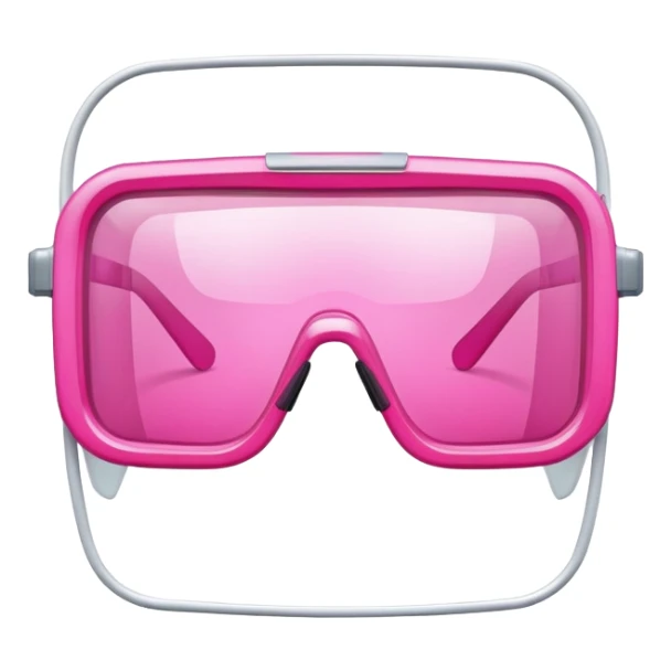 square protective glasses with bright pink lenses, industrial safety eyewear sticker