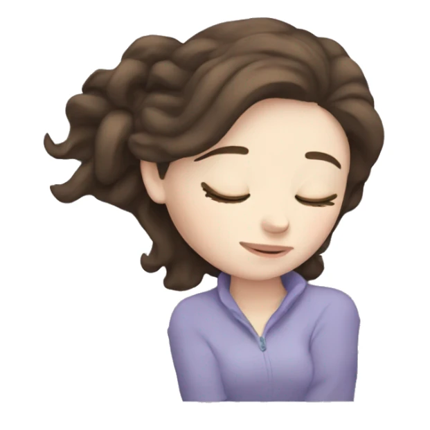 sleeping brunette pale skin girl sticker