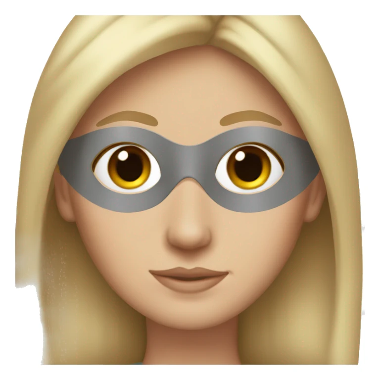 White girl with brown and blond hair eye mask sticker