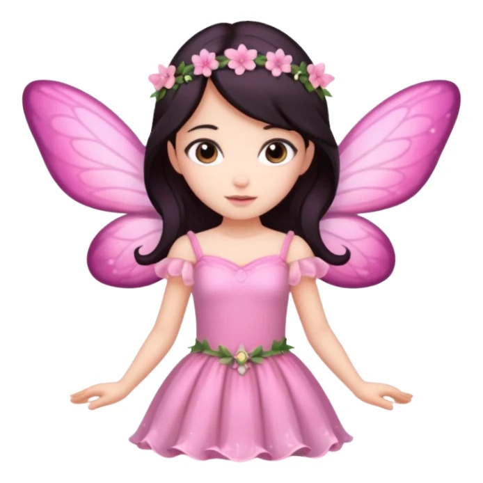 Pink fairy with dark hair sticker