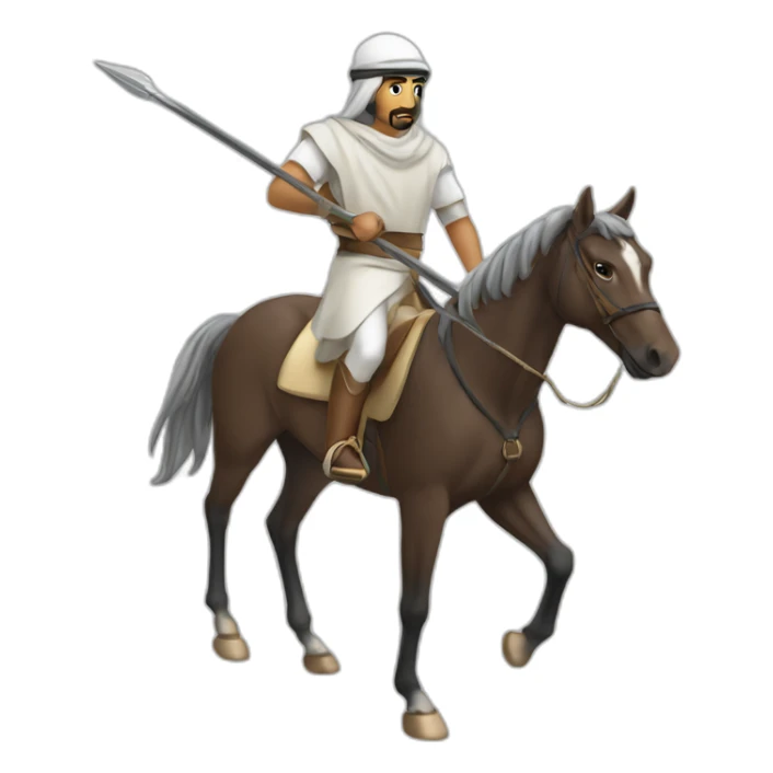Arab horse rider with spear sticker