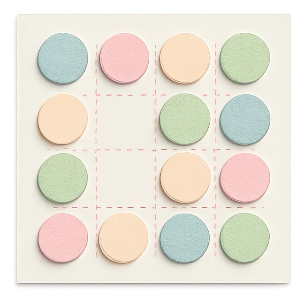 soft pastel gentle habit tracker grid with delicate dotted lines sticker