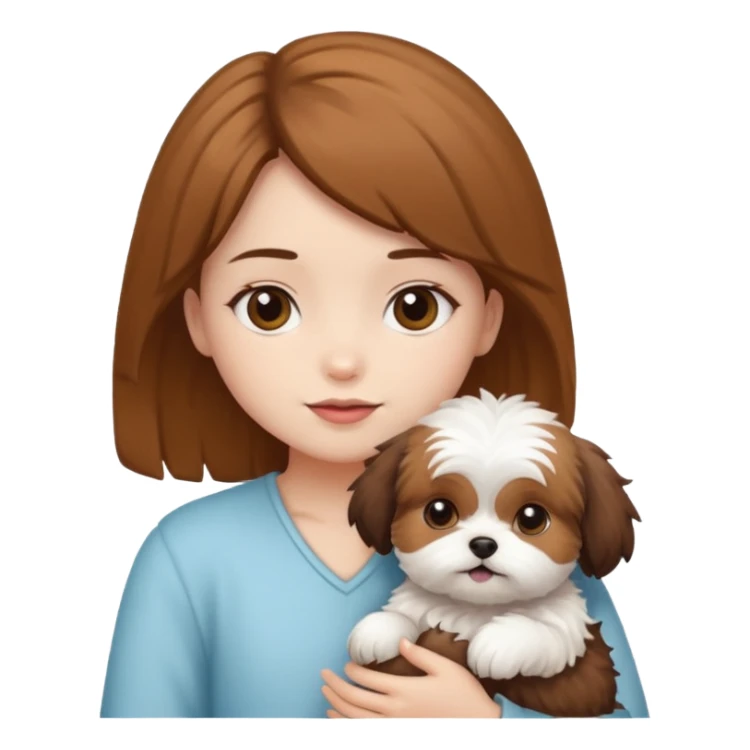 Girl holding shitzu sticker