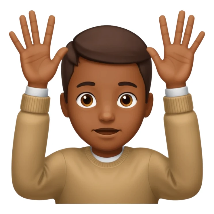  67 kid saying 67 with his two hands up and down sticker