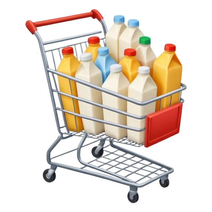 carrito de compras leche care  huevos carne sticker