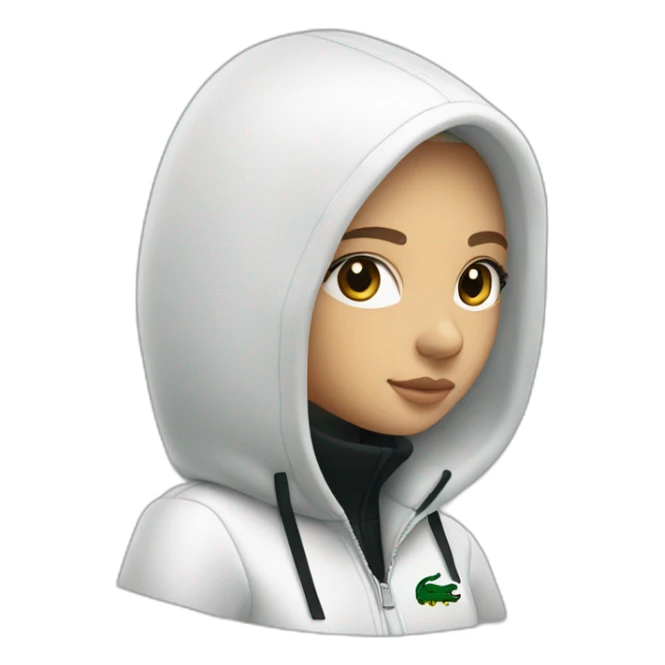 Lacoste bag girl with black lacoste hoodie sticker