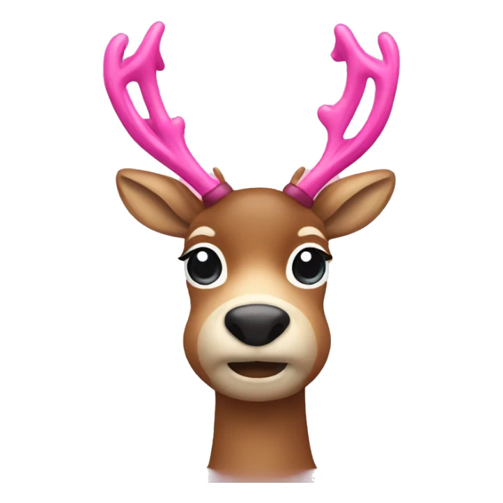 reindeer with pink bow on the head sticker