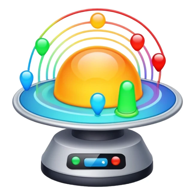radar with colorful signals, multiple bright blips and sweeping line sticker