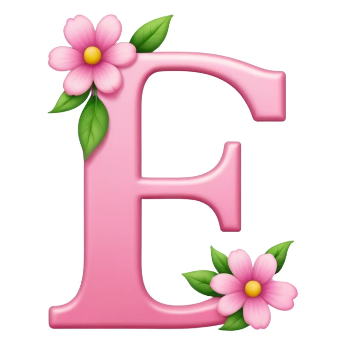 Pink, romantic, flowery, the letter “F” sticker
