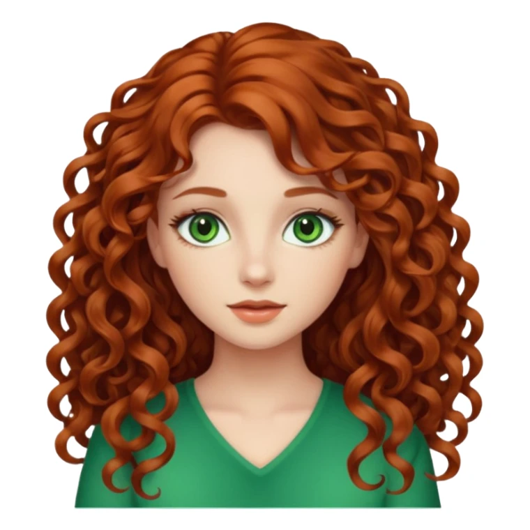  chica bonita de cabello largo rizado medio rojo sticker