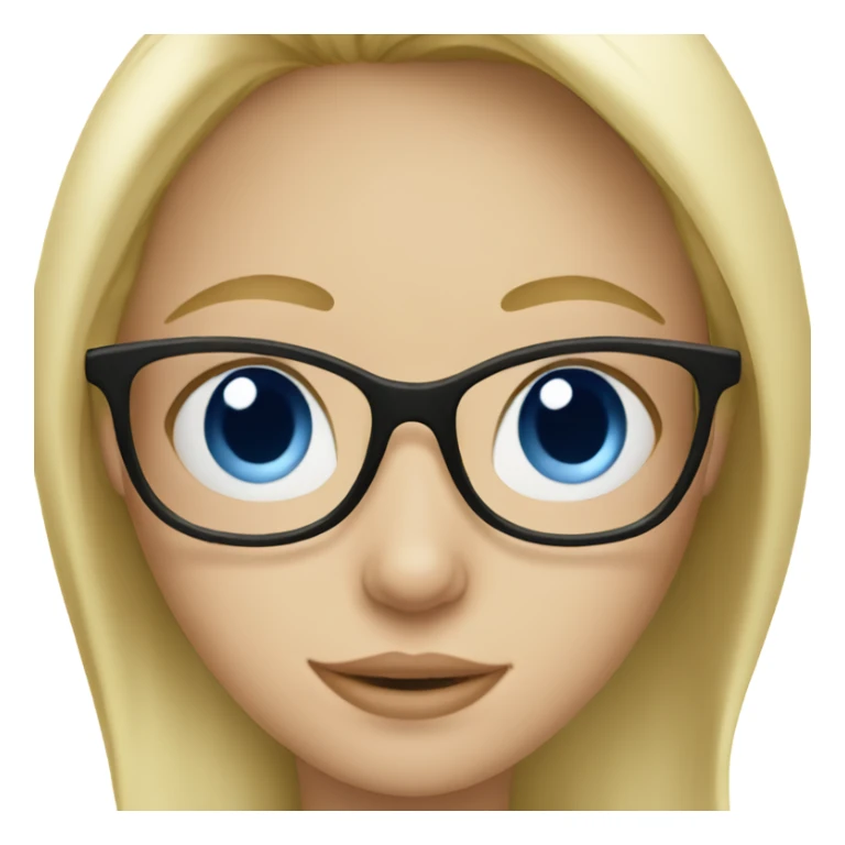 Blonde girl with glasses and blue eyes  sticker