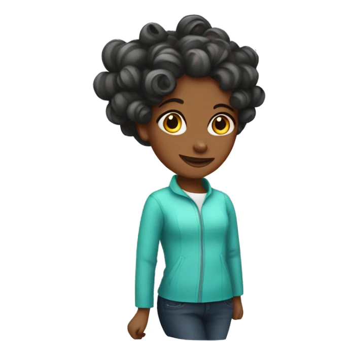Girl in hair curlers sticker