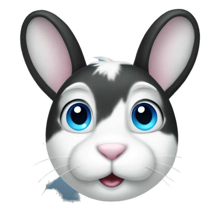 Black and white bunny with blue eyes  sticker