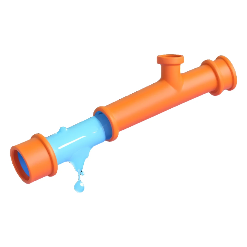 
3D render of a cracked pipe with water dripping from it, Pixar-style, clean and realistic, soft reflections, isolated on white background, professional and colorful

 sticker