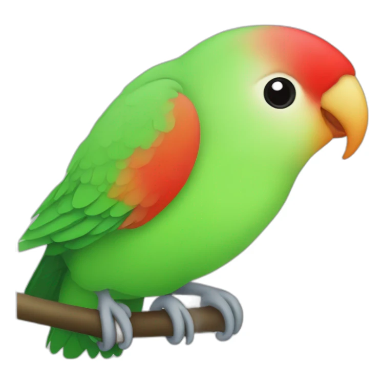 Lovebird green body red beak with black head sticker