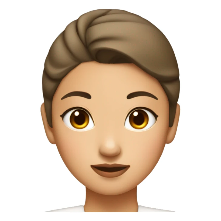  tan Asian girl with a middle part slick back bun relaxation face  sticker