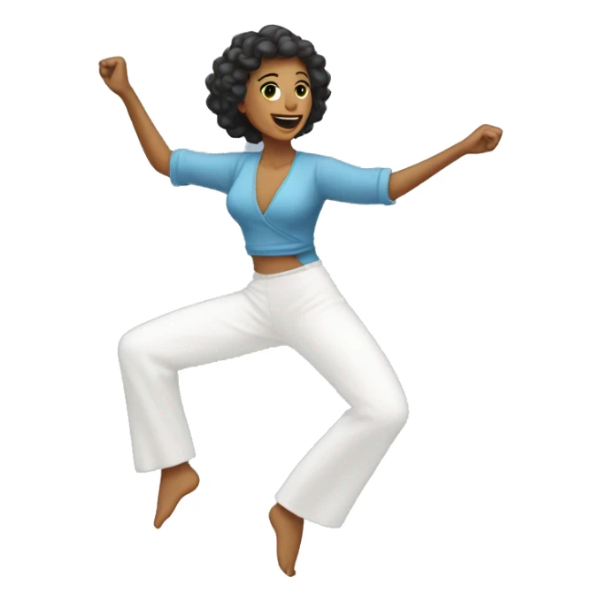 mujer tez blanca bailando sticker