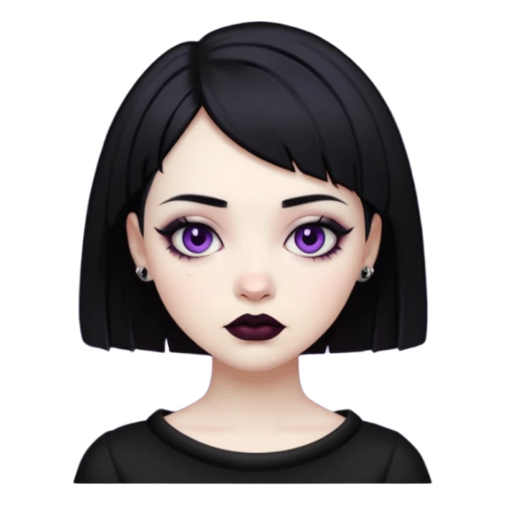 goth girl short hair sticker
