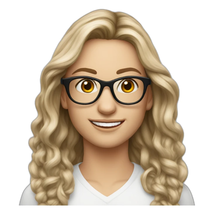 Long hair Corinne Cole corrode cricket glasses sticker