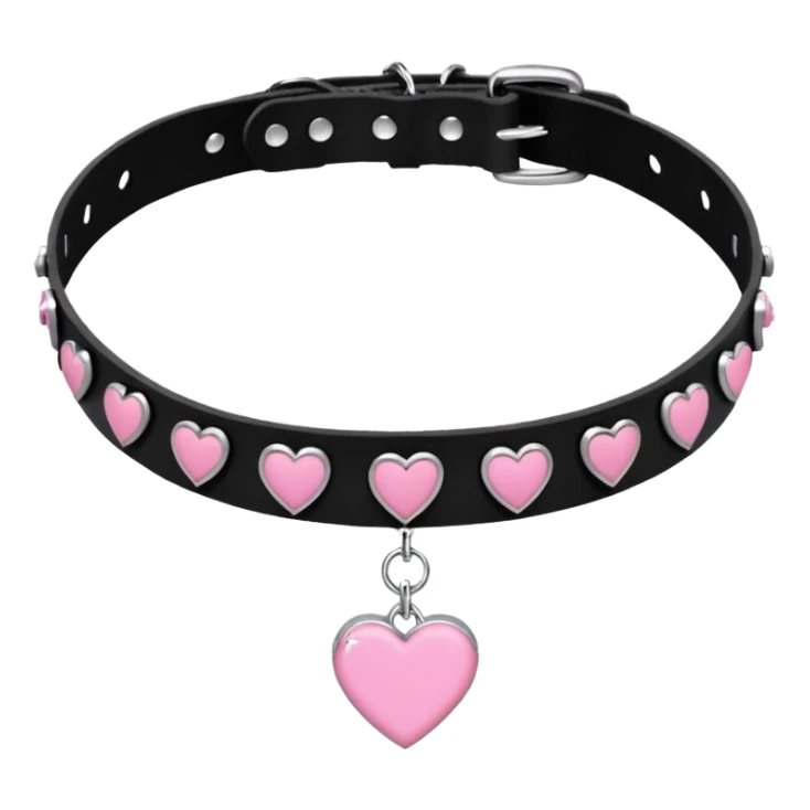BLACKPINK-inspired gothic choker ,  hearts, black and pink, cute,  sticker