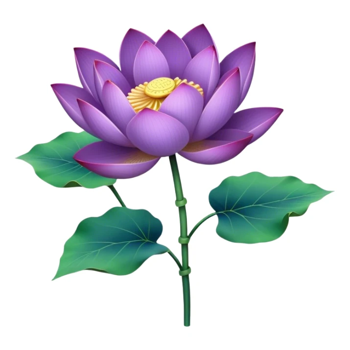 bouquet Purple Lotus,stem, Lotus leaf sticker