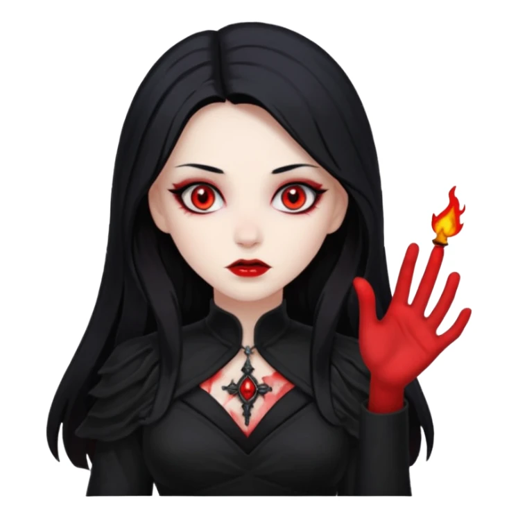 Female necromancer – Red eyes, black dress















 sticker