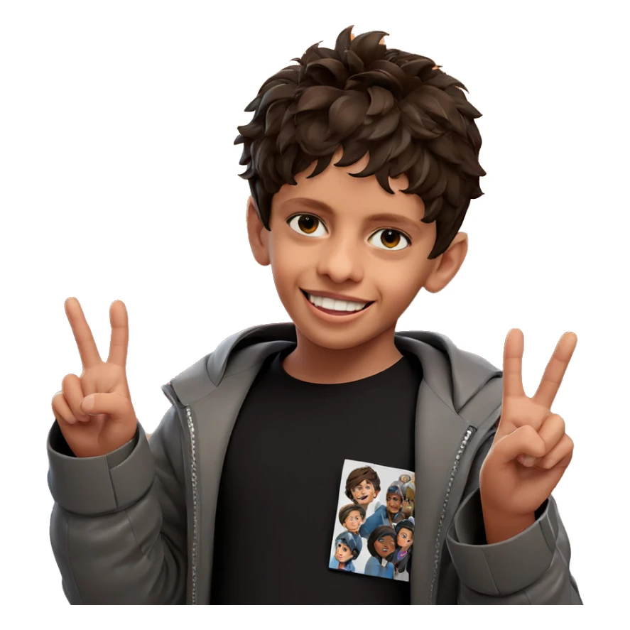 smiling boy in jacket sticker