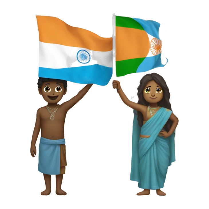 Somali and Indian mix holding somali and India flag sticker