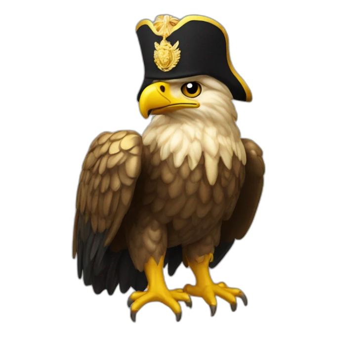 golden imperial eagle with napoleon tricorne hat sticker