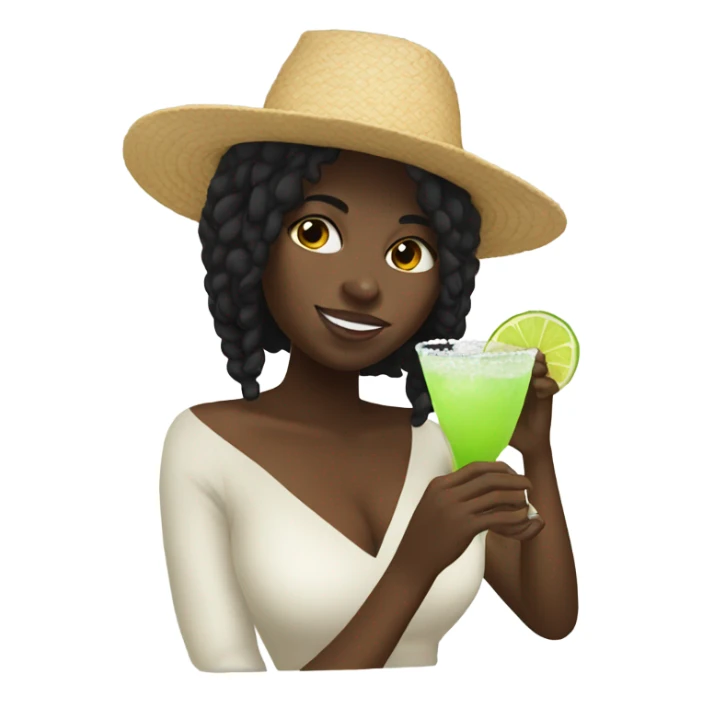 Black girl drinking a margarita sticker