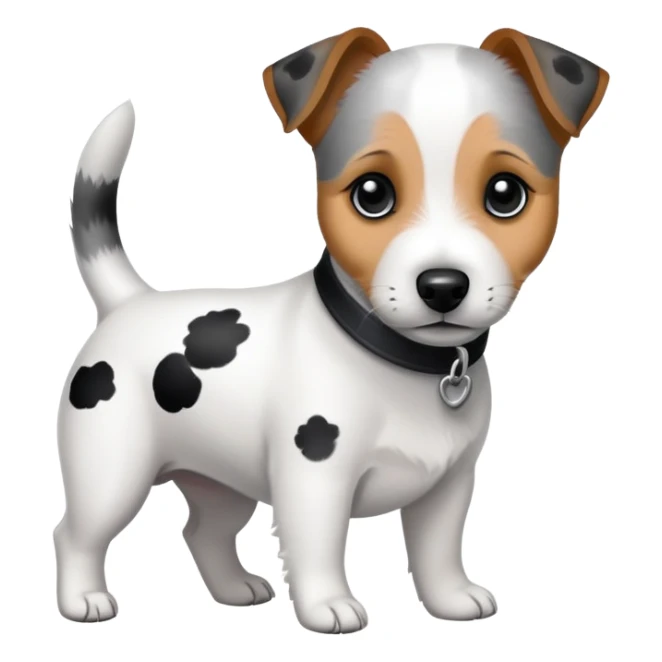Perro jack Russell terrier blanco con manchas grises y negras   sticker